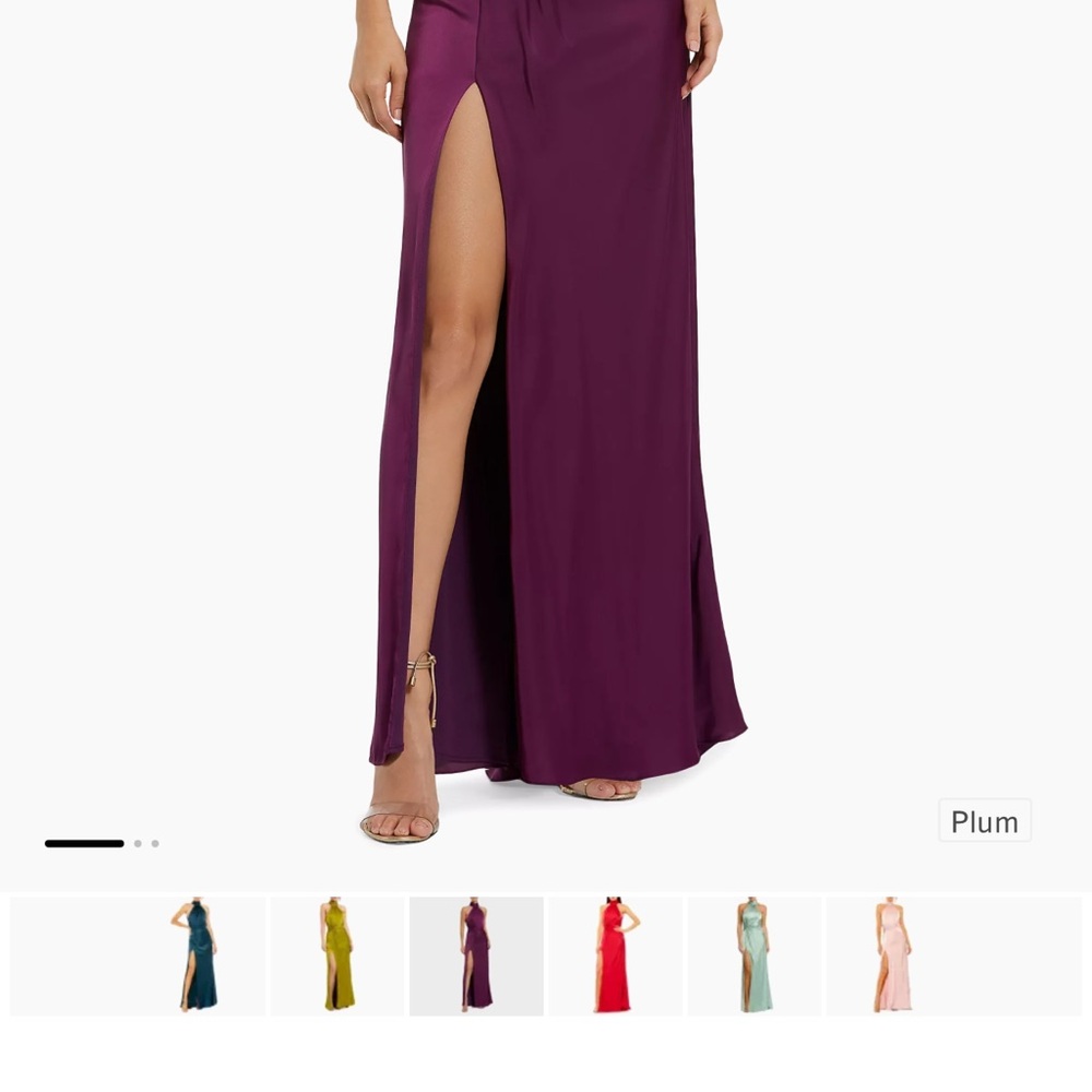 Mac Duggal 11642 Halterneck Open-Back Satin Gown